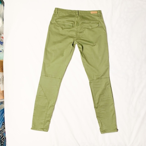 BLANK NYC Army Olive Green Skinny Zipper Pants-26 - Picture 9 of 12